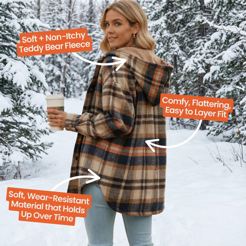Teddy Bear Cozy Flannel Shacket