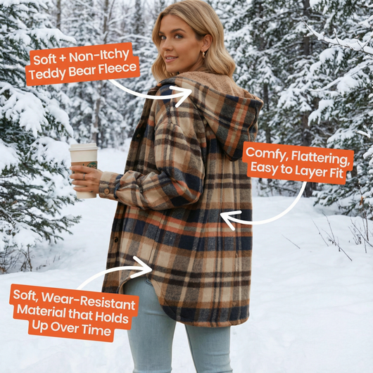 Teddy Bear Cozy Flannel Shacket 2